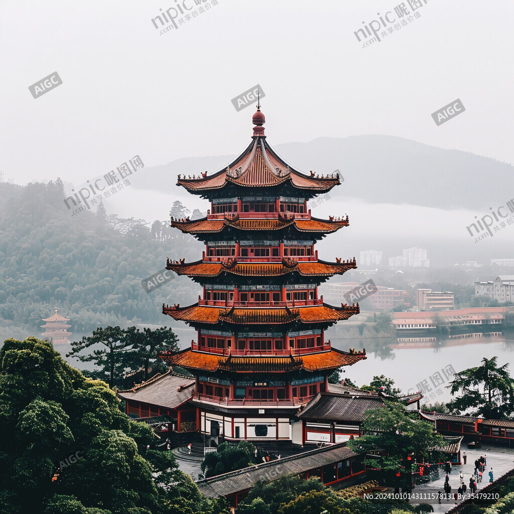 白云閣視角全景高清圖