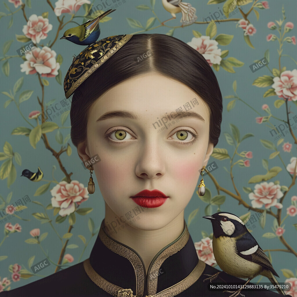 清朝美人插畫