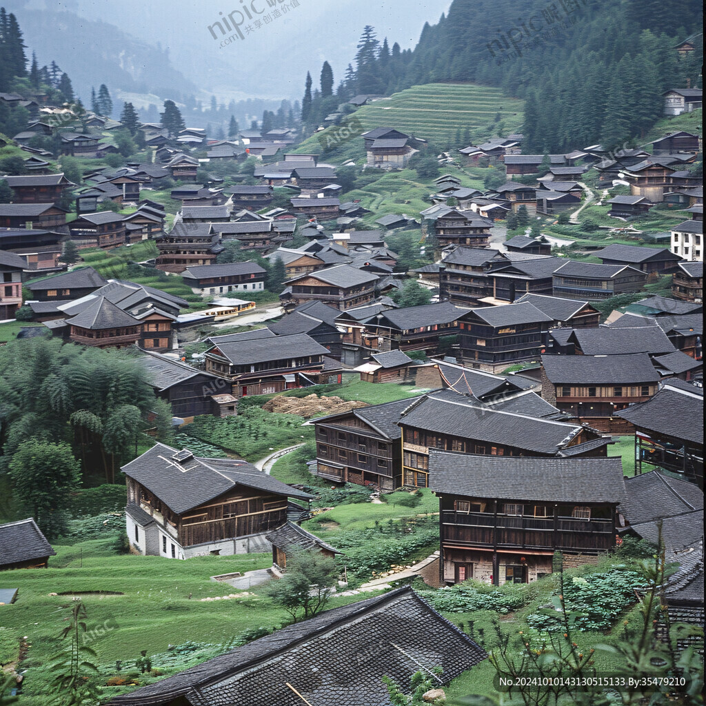 龍勝壯族民居模型