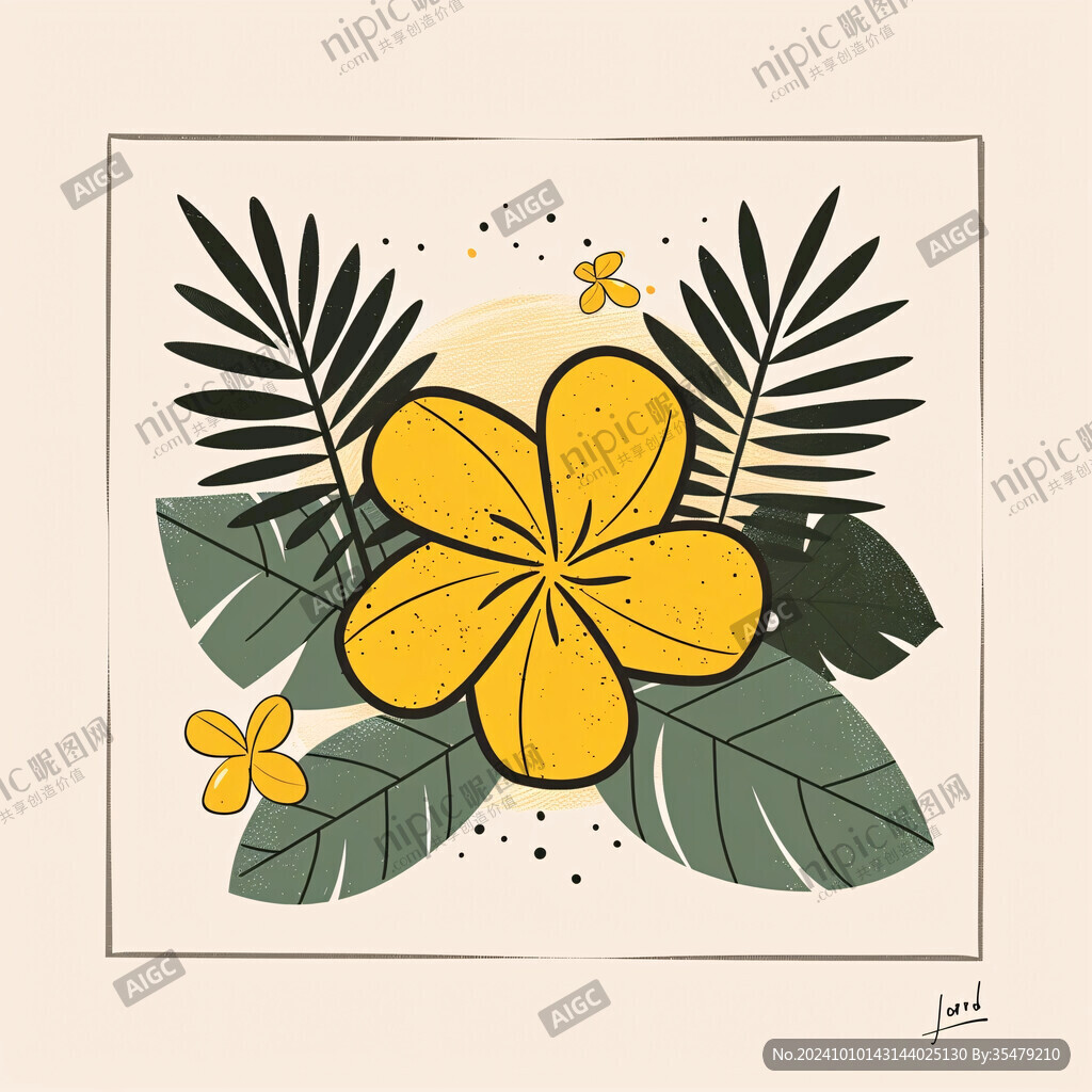 簡(jiǎn)潔風(fēng)格植物插畫