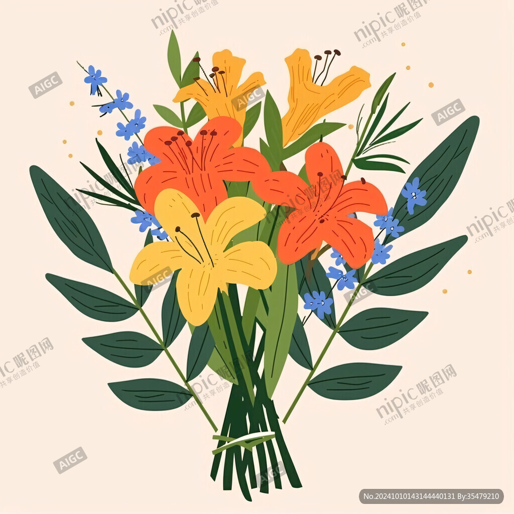 扁平風(fēng)花束