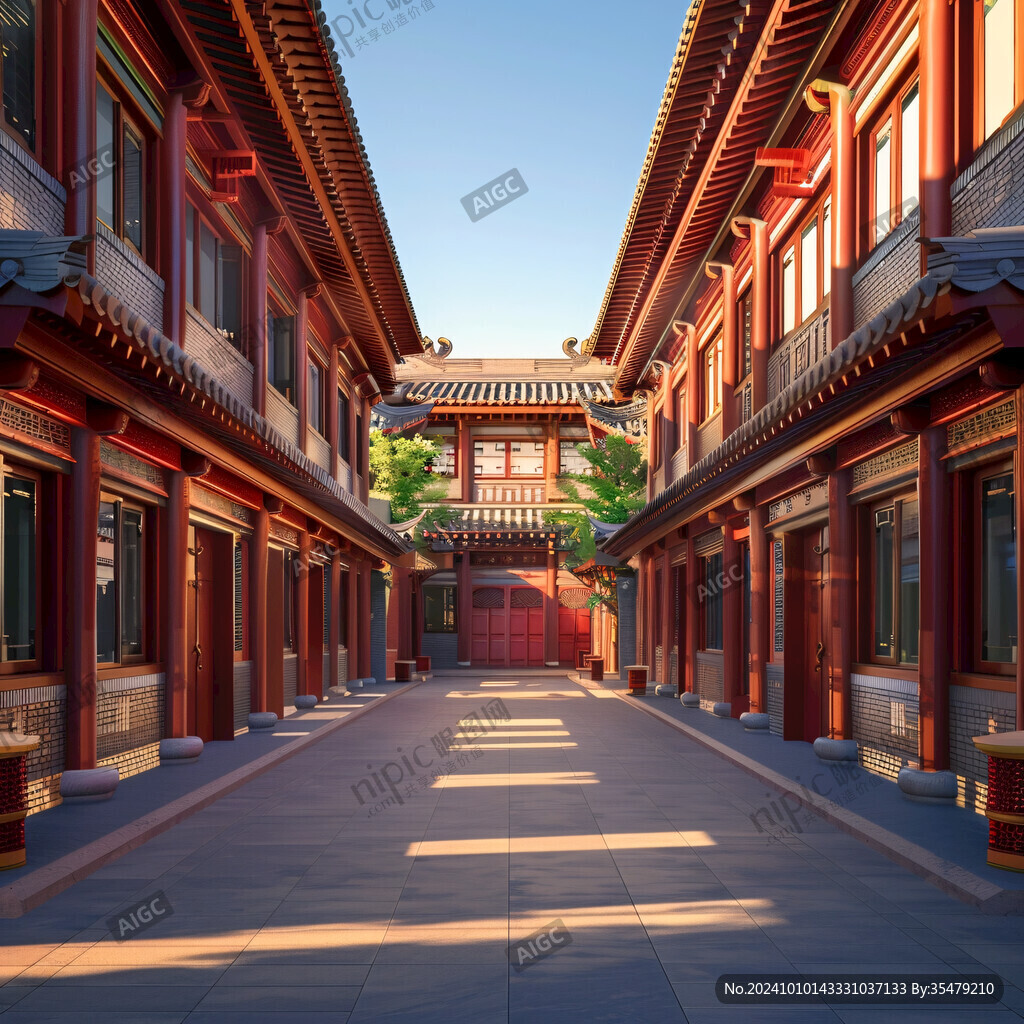 中式庭院四合院古建筑