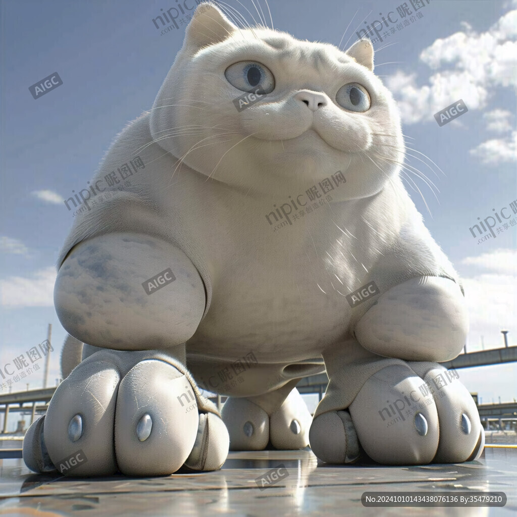 卡通貓雕塑