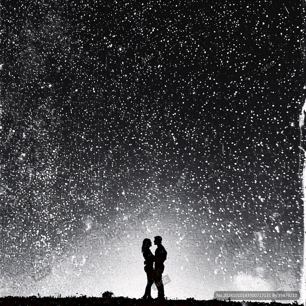 情侶看流星雨