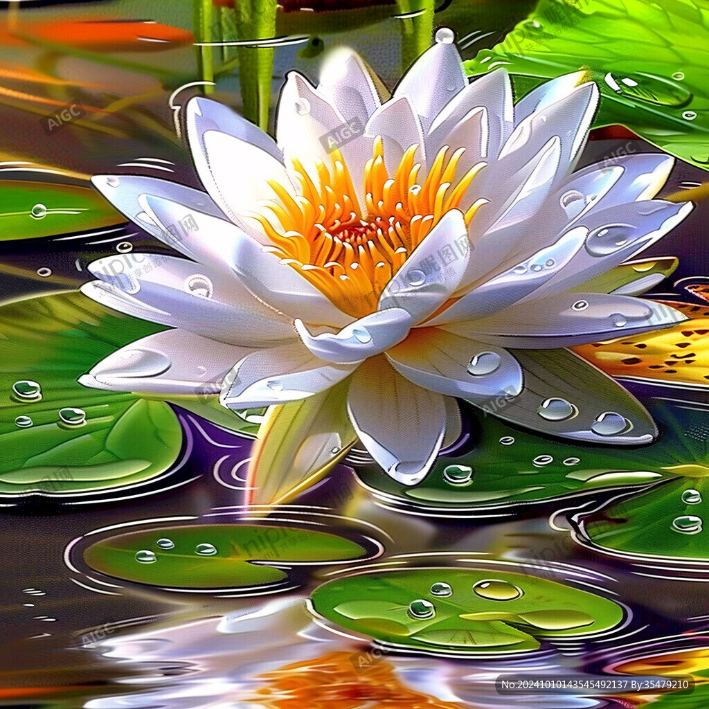 寫實畫蓮花睡蓮