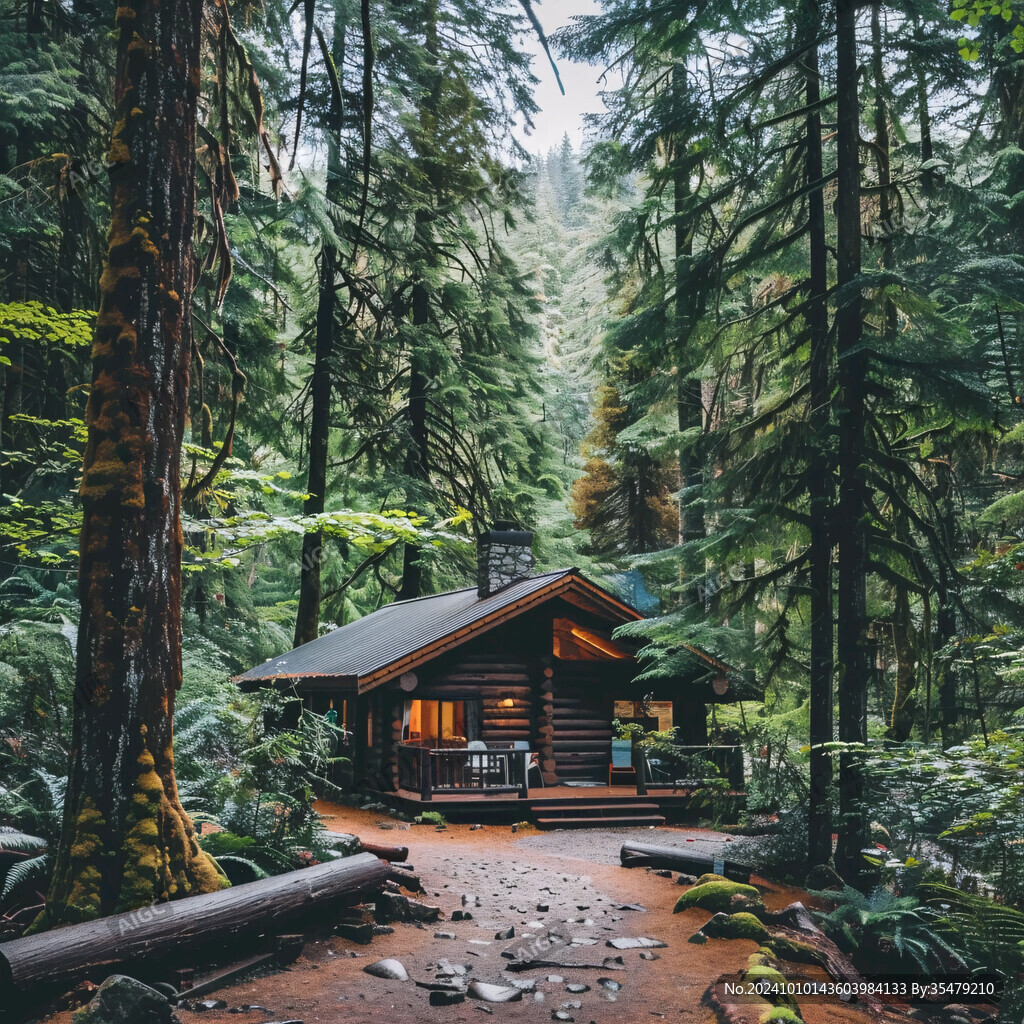 林中小屋森林木屋
