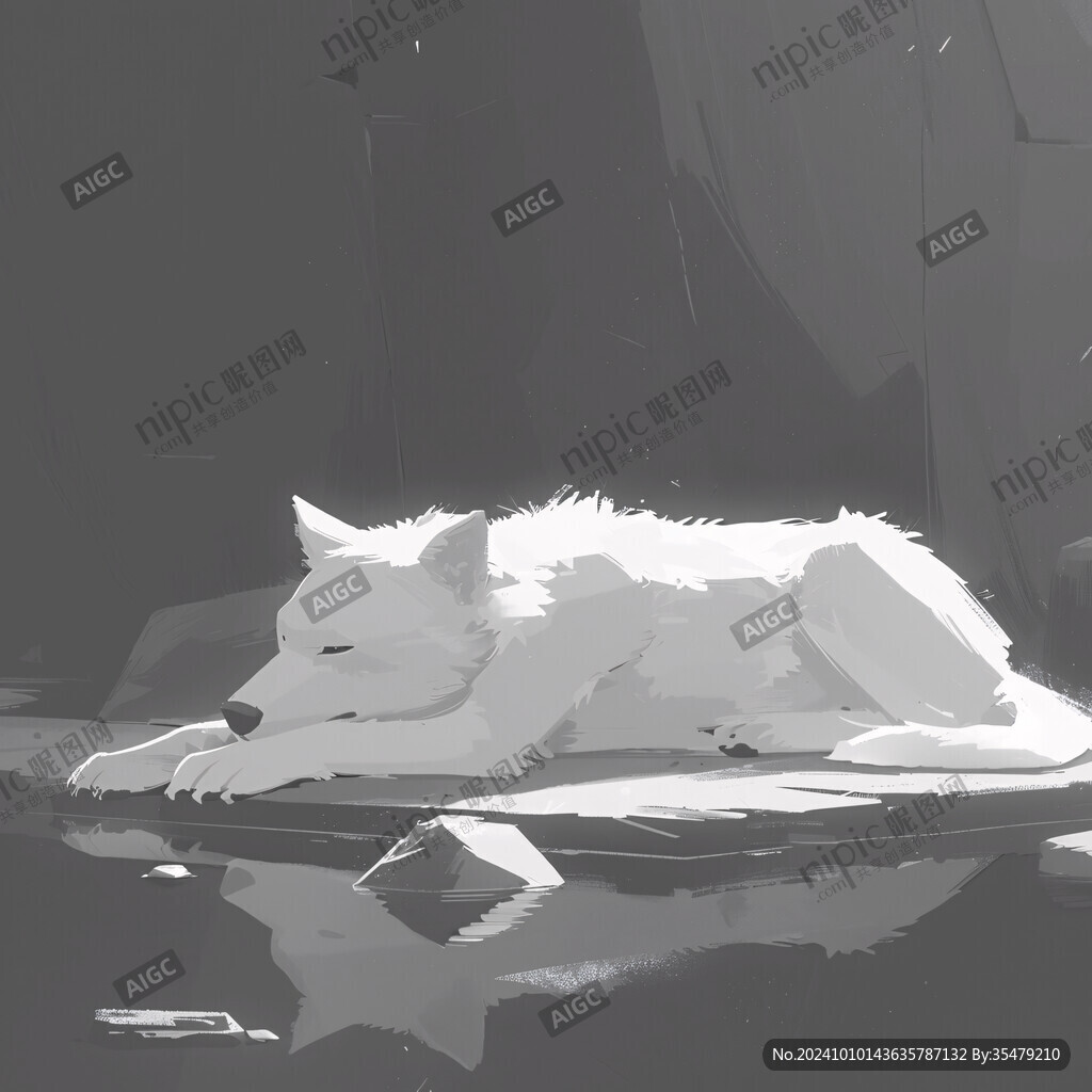 灰色的狼插畫