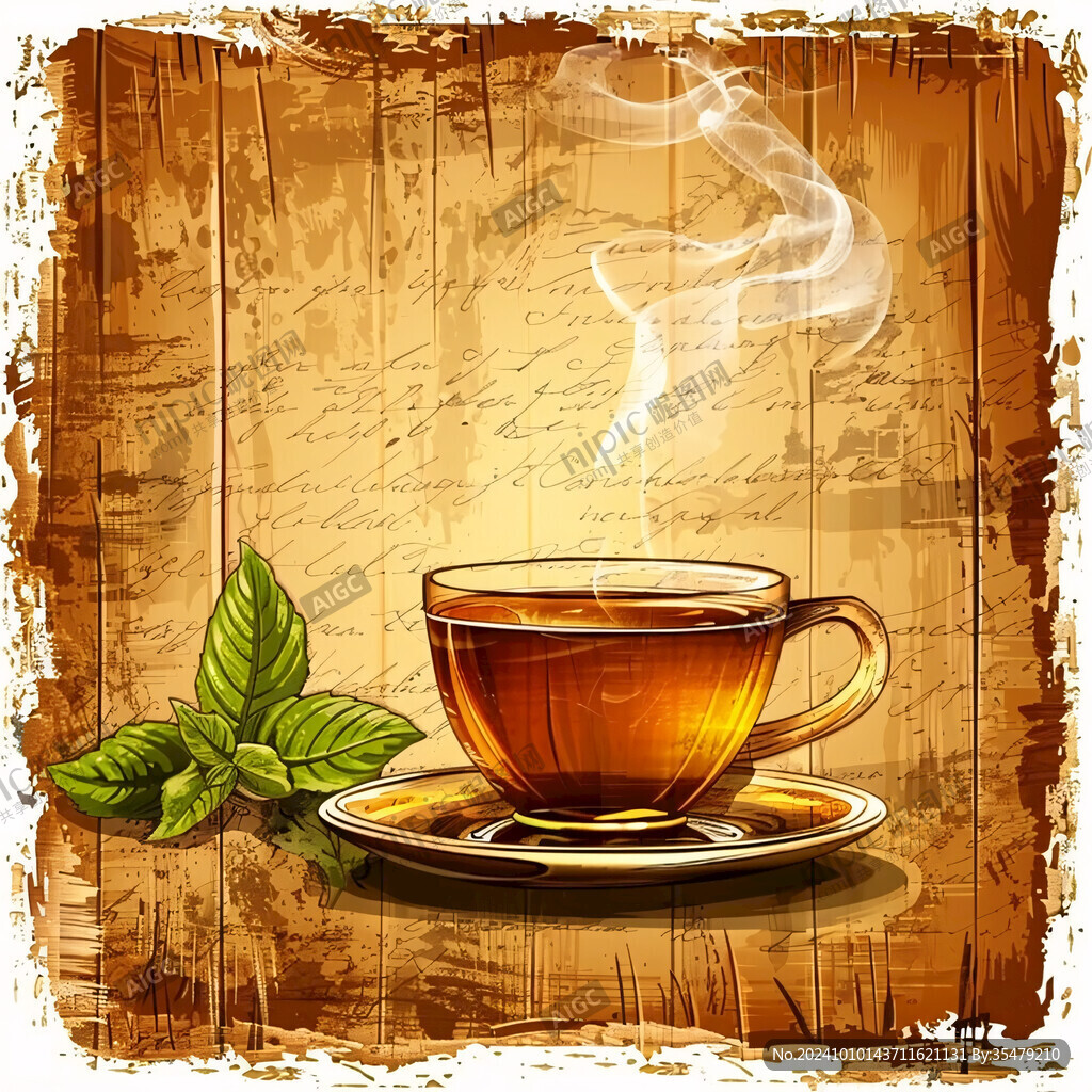 茶裝飾畫