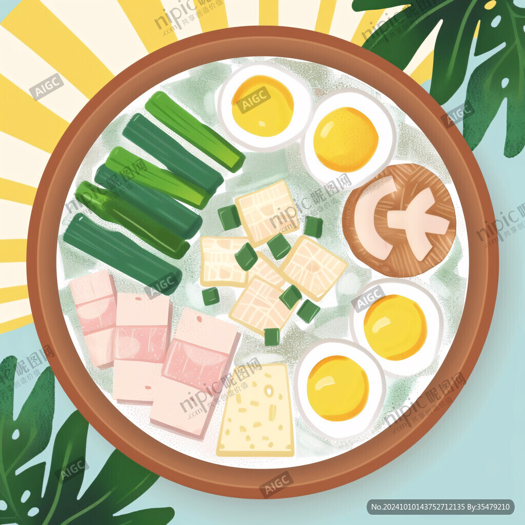 素菜拼盤插畫
