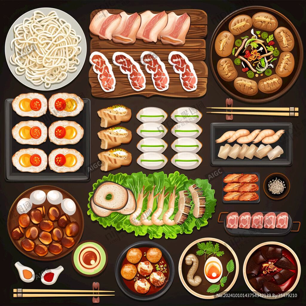 鹵水拼盤(pán)插畫(huà)