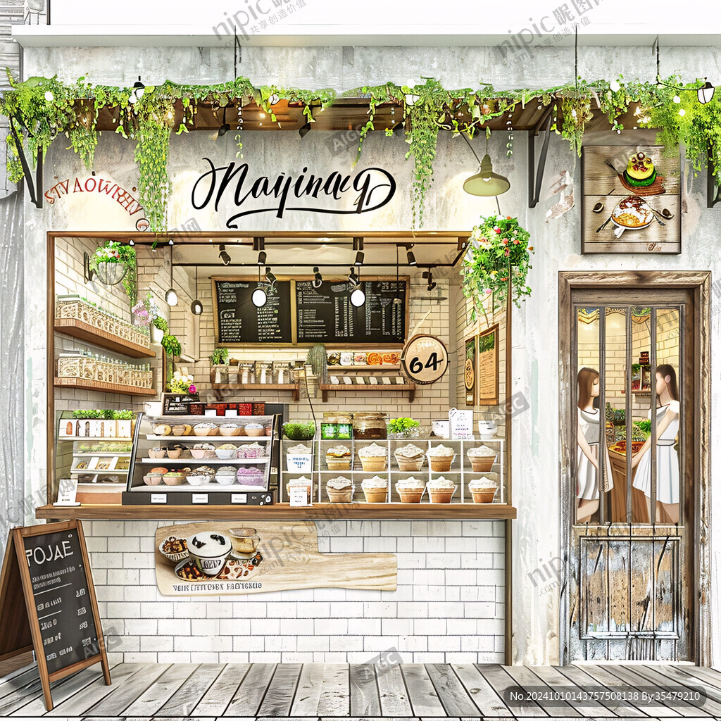 甜品店背景墻
