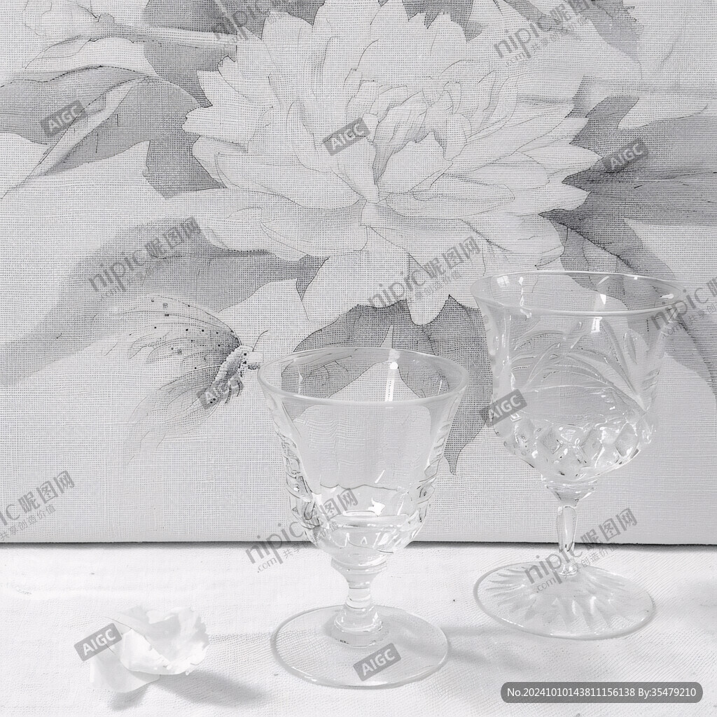 荷花磨砂玻璃
