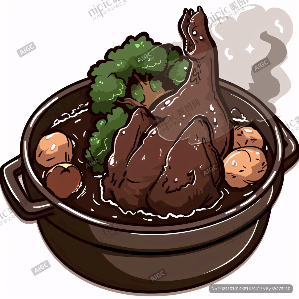 大鍋鹵肉插畫(huà)