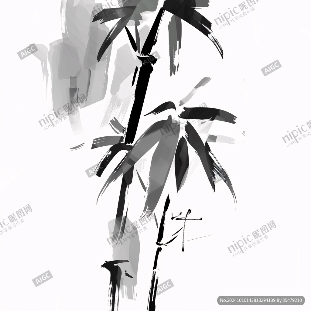 寫意竹子水墨竹子
