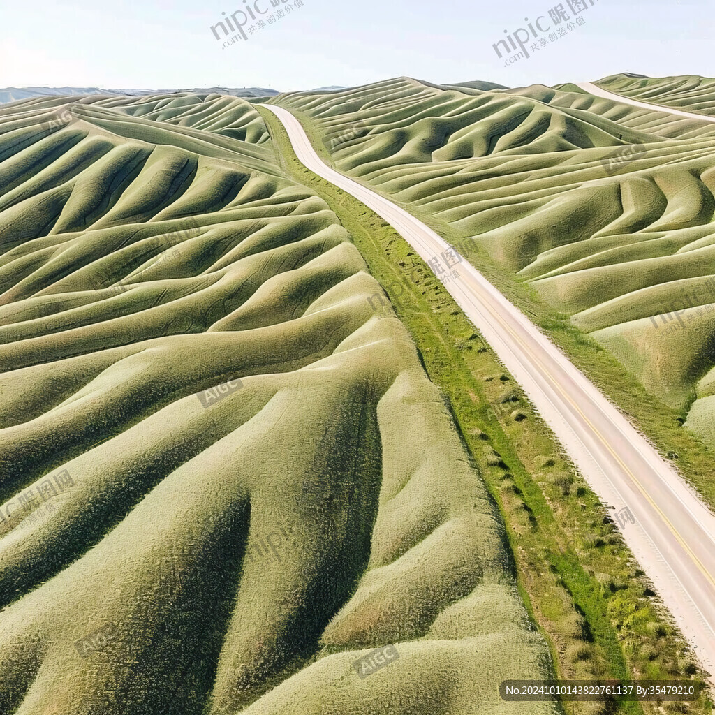 沙漠公路棉桿草方格