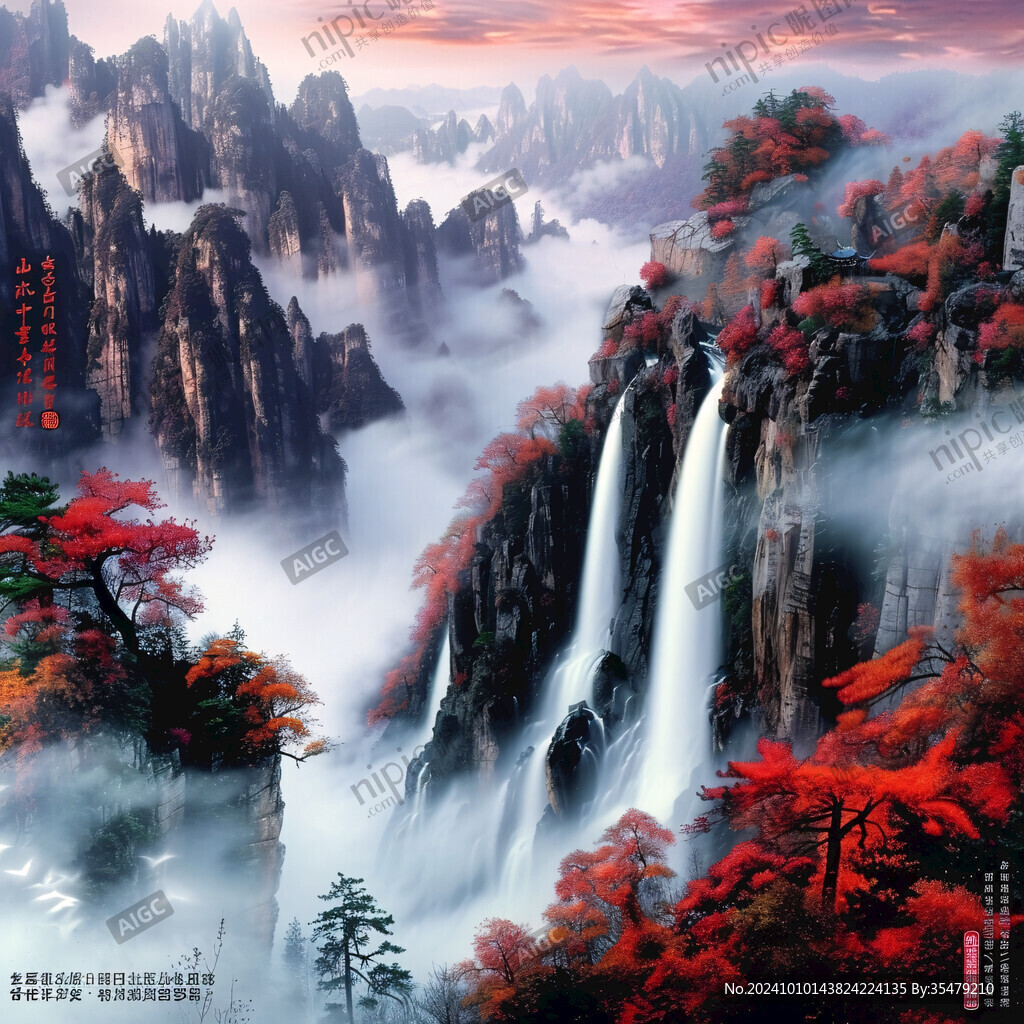 山水畫合成圖