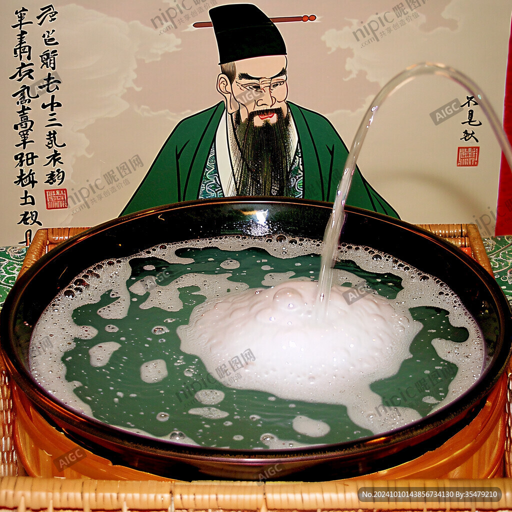 古代人物制作豆腐花