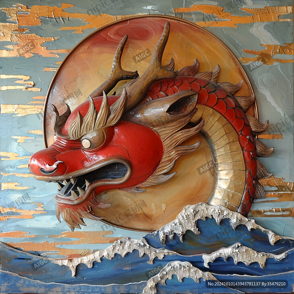 十二生肖龍龍壁畫