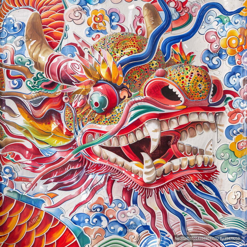 國潮龍壁畫
