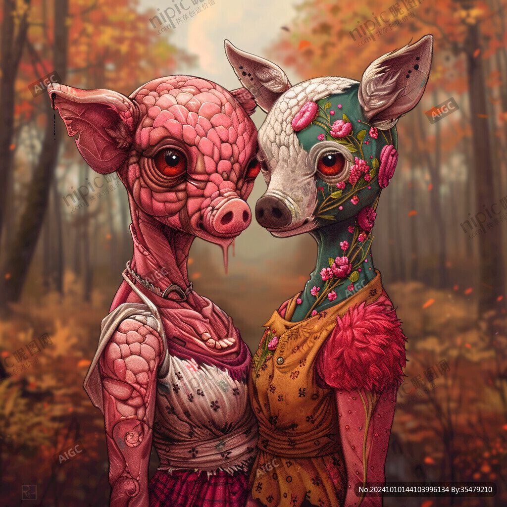 時尚動物插畫