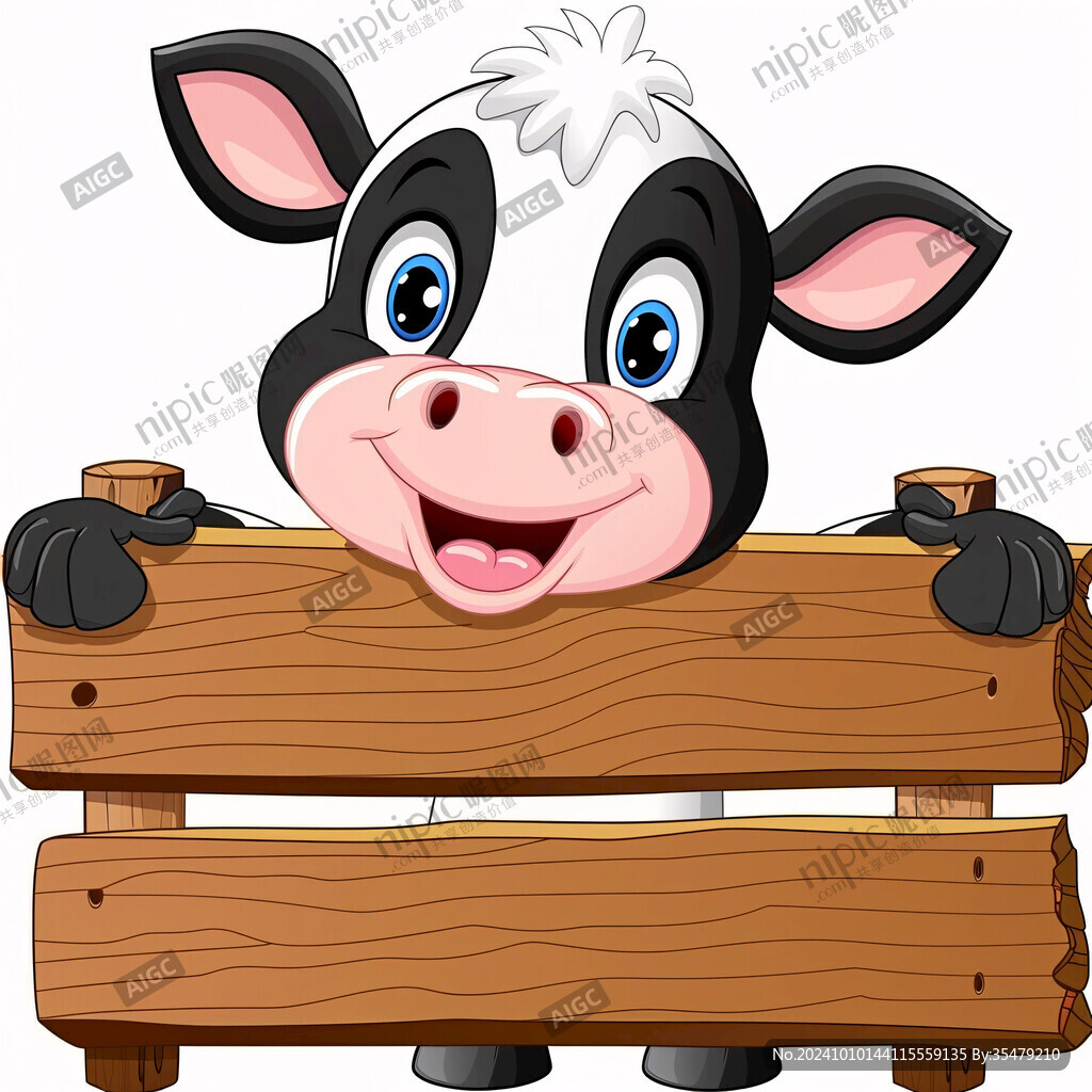 小牛動物q版卡通插畫