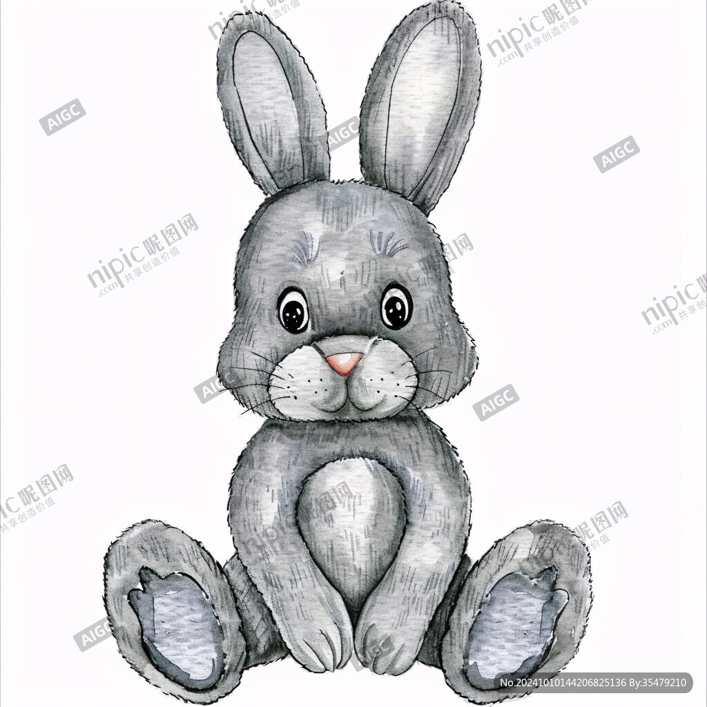 小兔子水彩