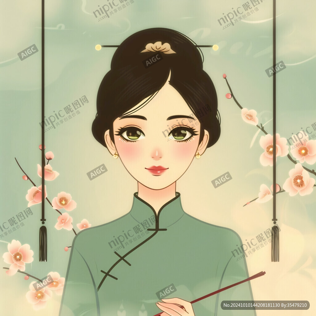 民國(guó)女孩插畫(huà)