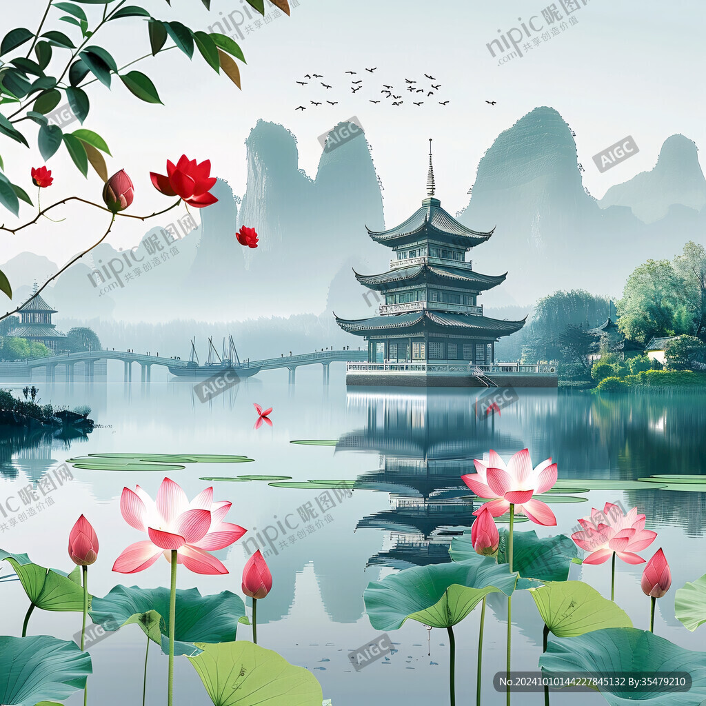 3d荷花背景