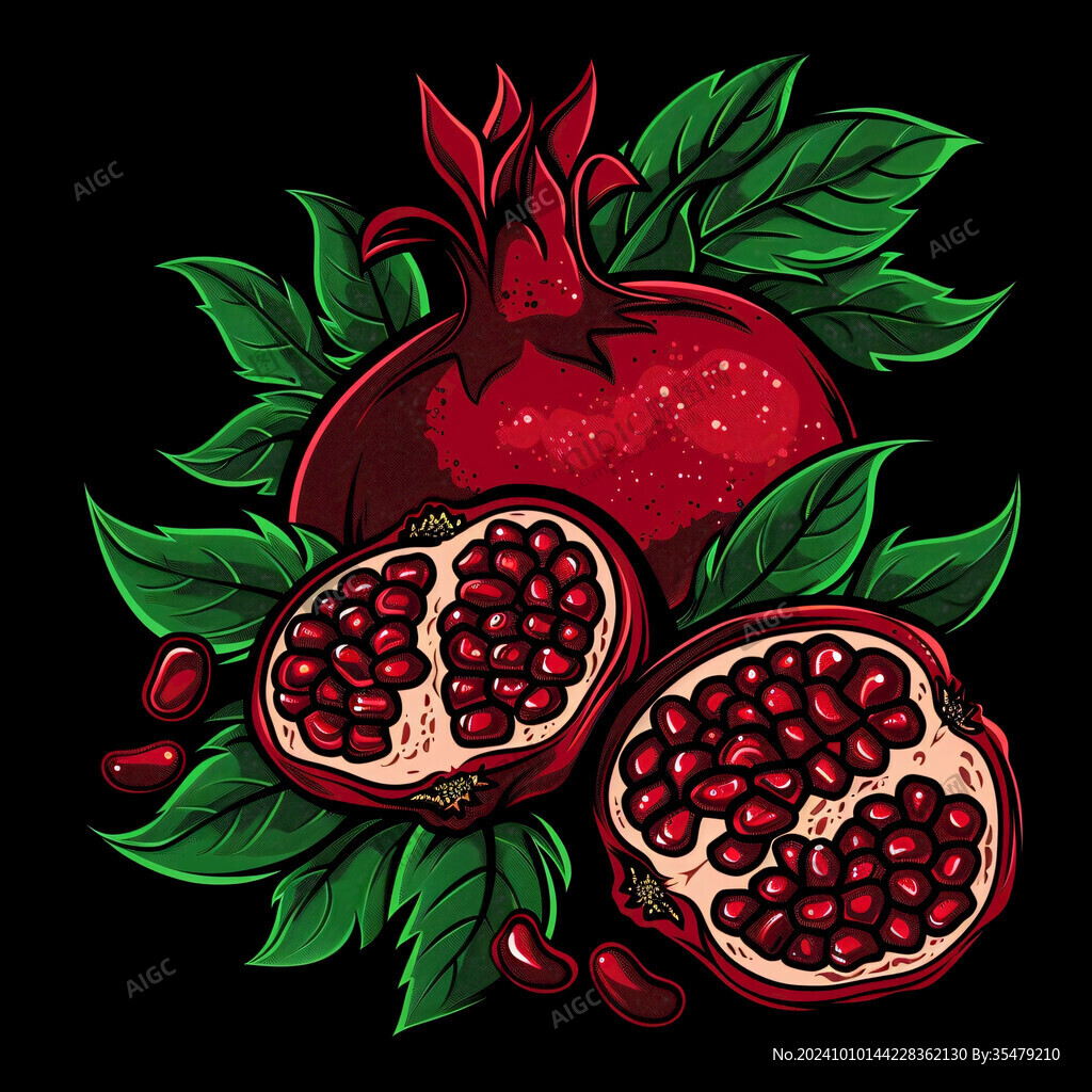 突尼斯石榴插畫