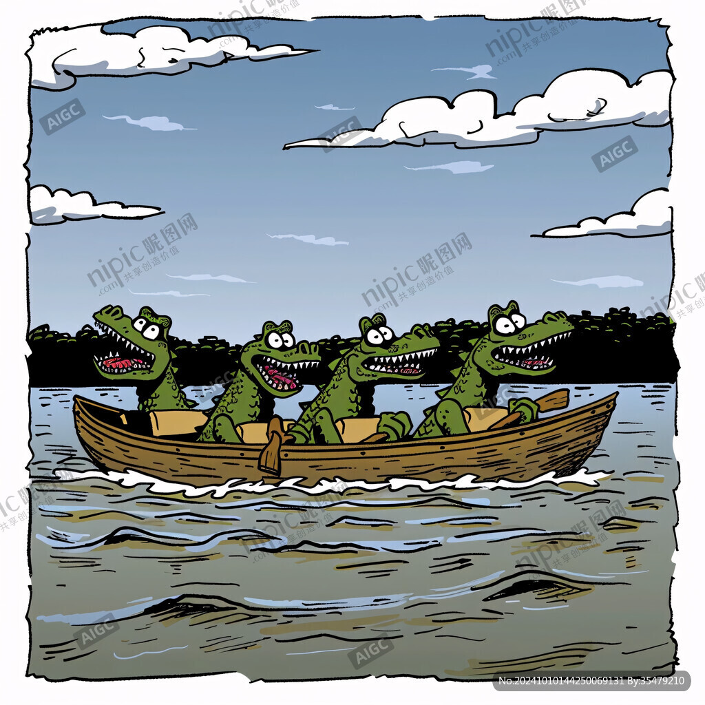 卡通鱷魚海報