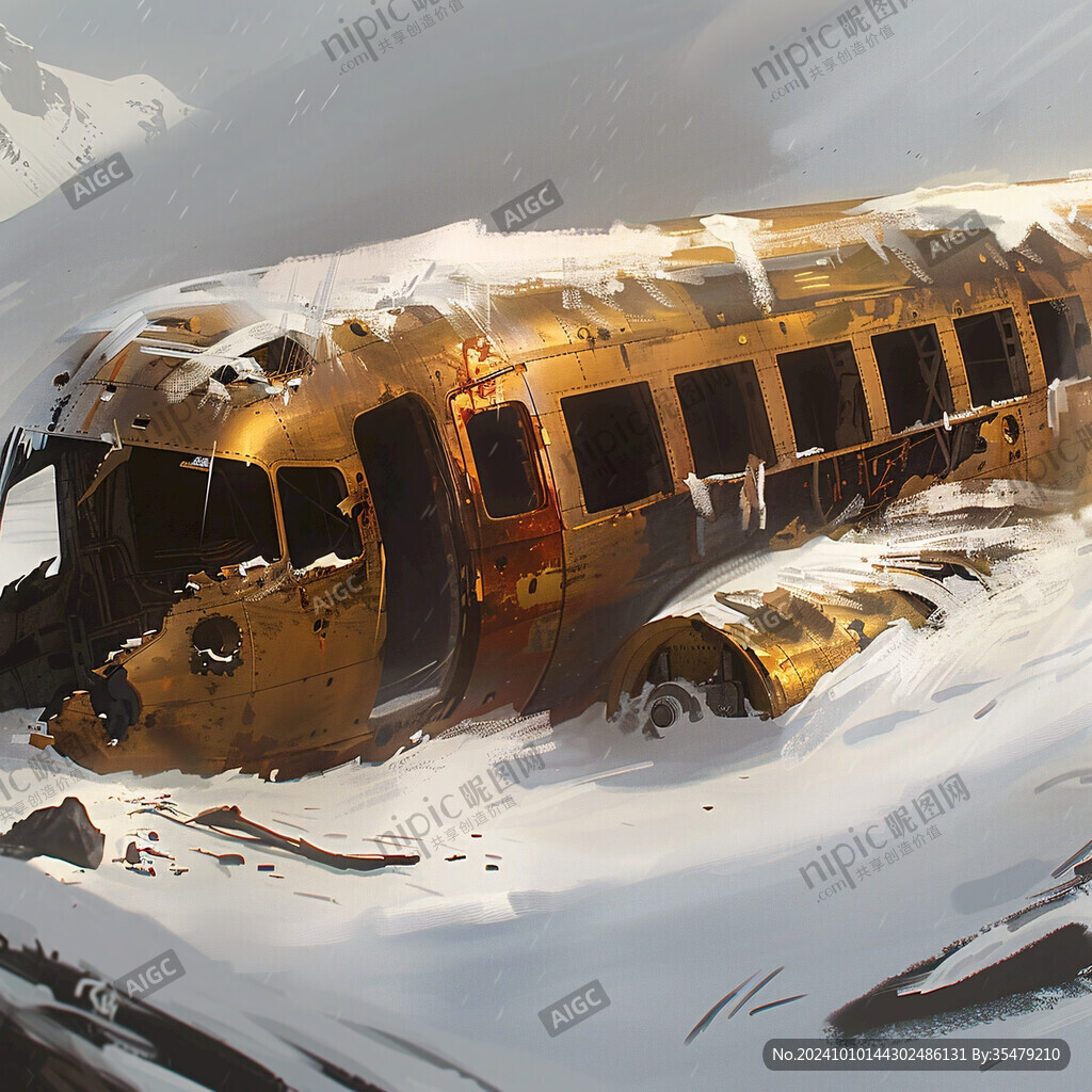 雪地汽車3d畫