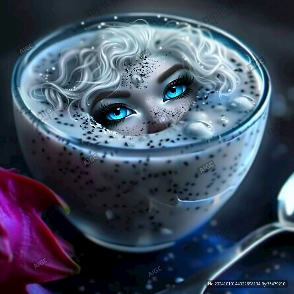 手繪奶茶美女