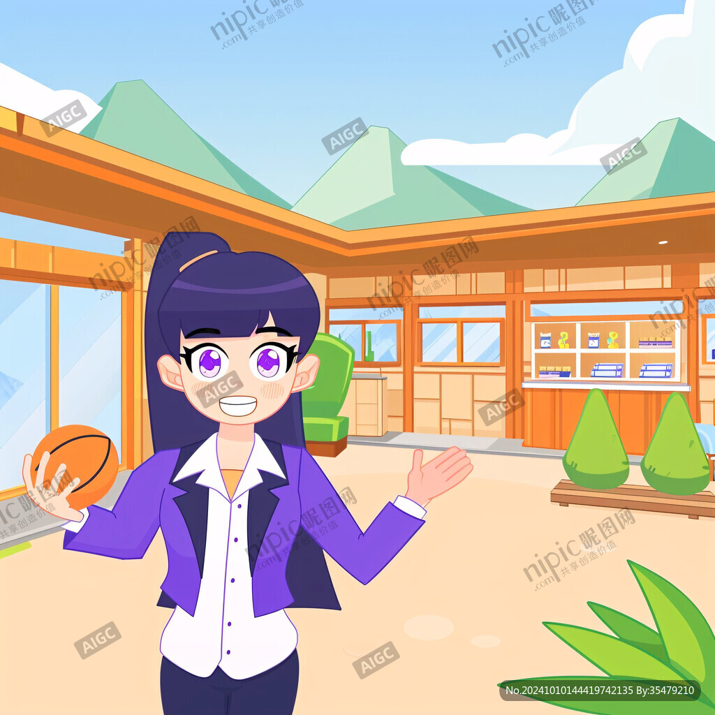 導(dǎo)游女孩卡通