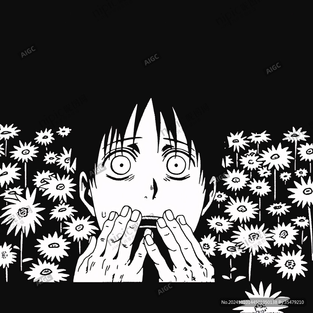 手繪尖叫人物