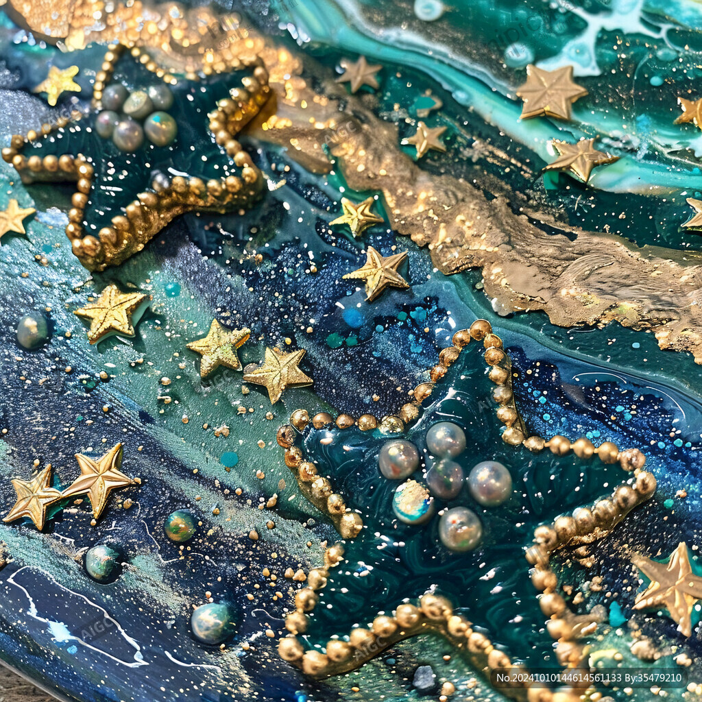 流行色藍綠燙金