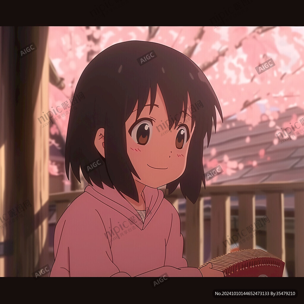 櫻花樹下的少女