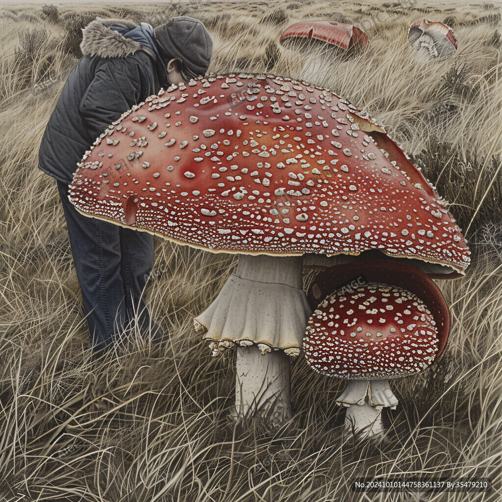 紅菇插畫手繪
