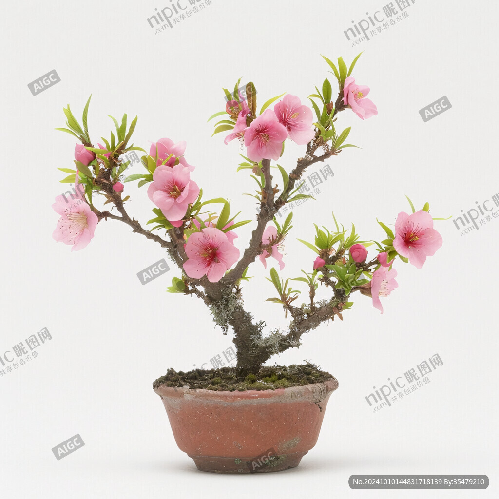 盆景桃樹擺件