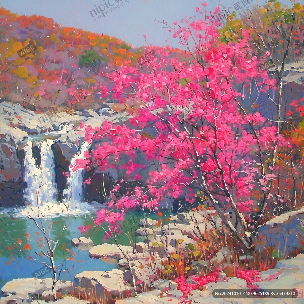 楓樹風(fēng)景油畫