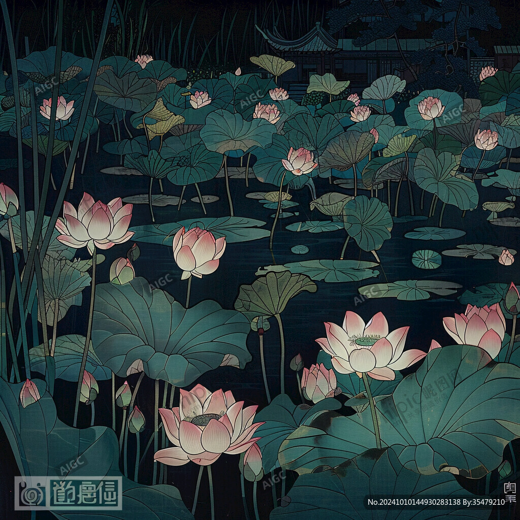 新國(guó)風(fēng)插畫采蓮曲
