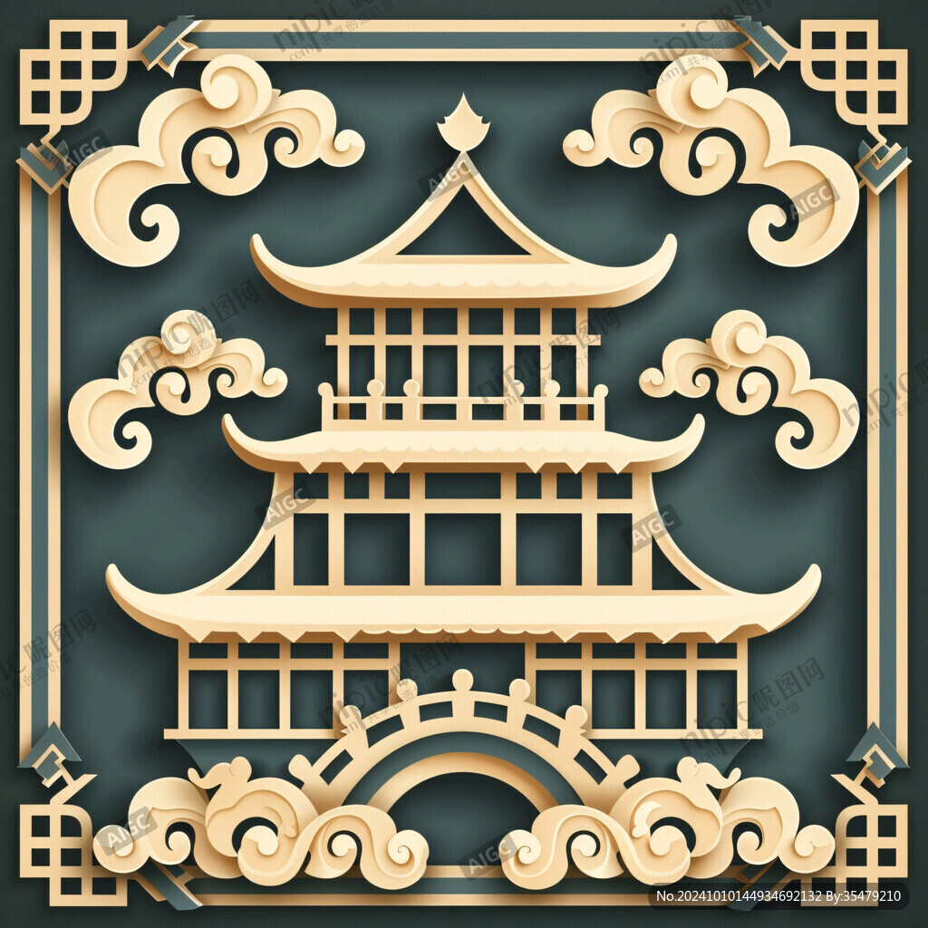國(guó)潮宮廷建筑