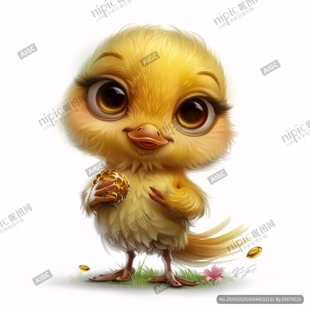 黃色的小雞插畫