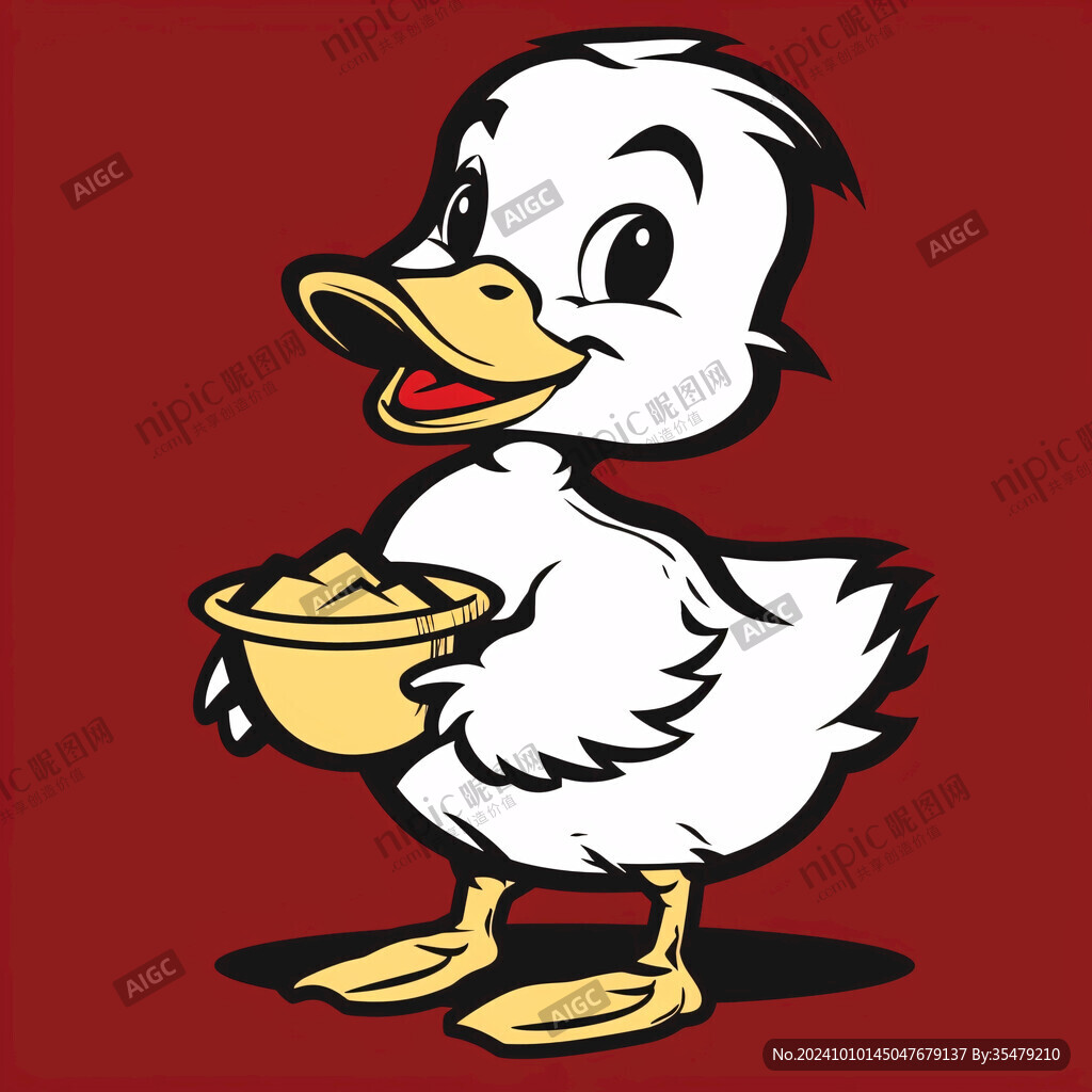 卡通鴨子鴨貨插畫