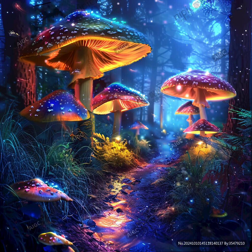 夢幻蘑菇背景