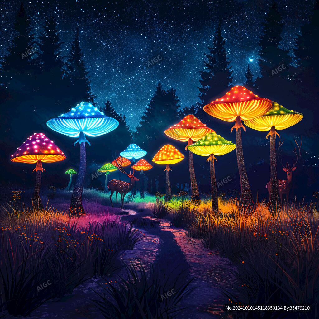 螢火蟲之夜插畫海報(bào)