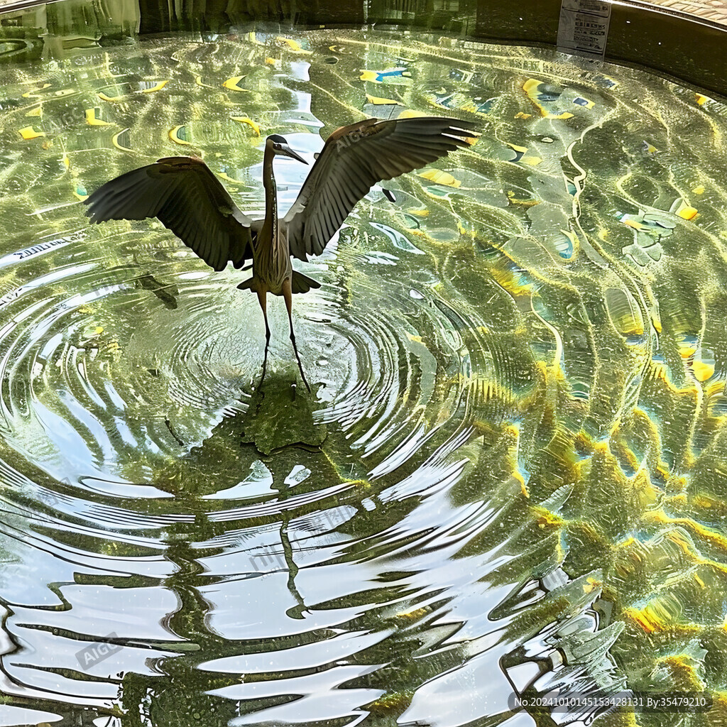 水池邊的鳥