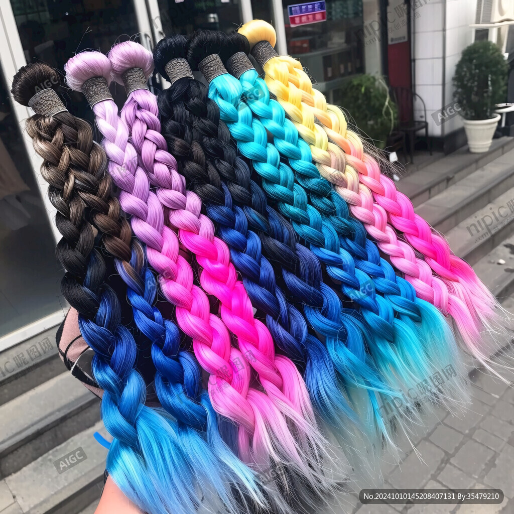 彩色扎頭發