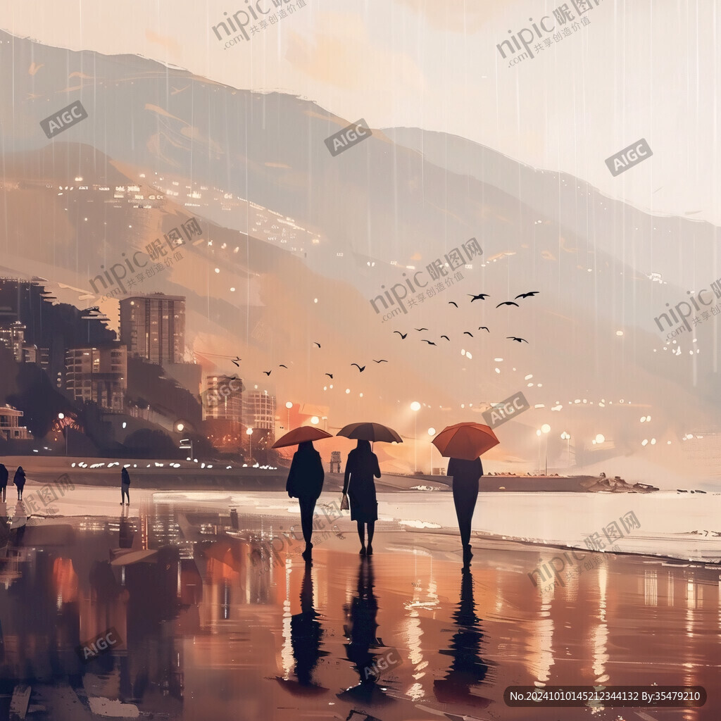 雨中的兩個人