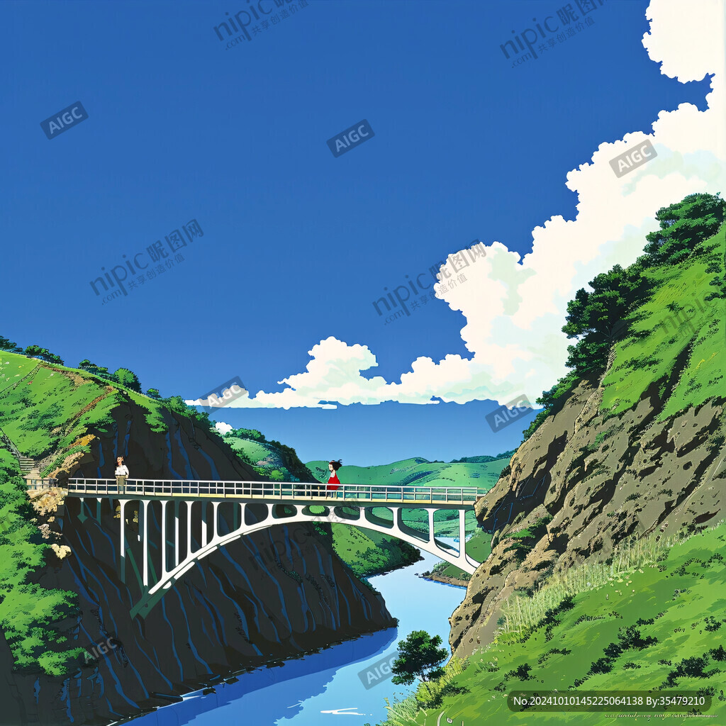 銅瓦門大橋插畫