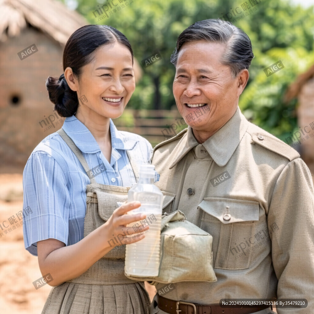 農(nóng)婦給丈夫送水